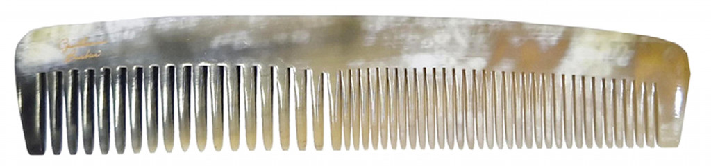 Peine de cuerno natural antiestático de 18,4 cm.