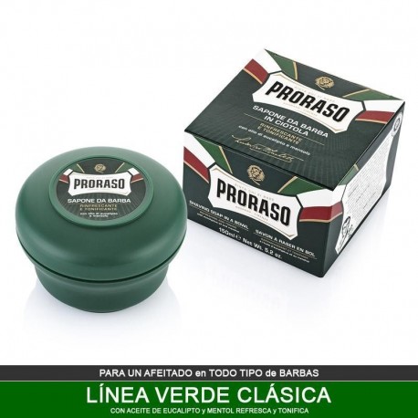 PRORASO Jabón de afeitar al aceite de eucalipto. 150 ml