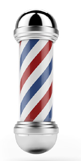 BARBER POLE El símbolo para la peluquería. Un luminoso clásico. Medidas 70x15 cm y 28 cm. de proyecc
